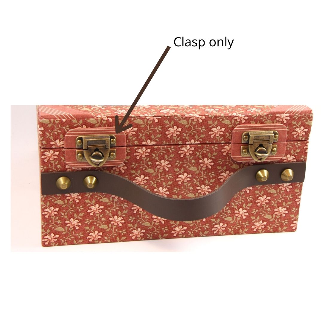 Brass box clasp, 1 1/4&quot; metal clasp for boxes with brads included, HD33 - Colorway Arts
