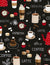 Fabric - Timeless Treasure Coffee  Black - Coffee Break - Half Yard