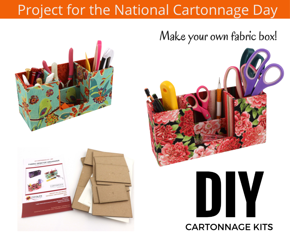 Desktop organizer DIY kit, cartonnage kit 205, cartonnage day box - Colorway Arts