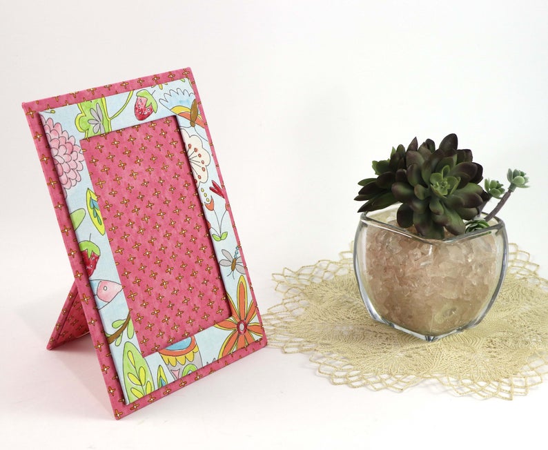 Fabric photo frame DIY kit, cartonnage kit 159, Online instructions included - Colorway Arts
