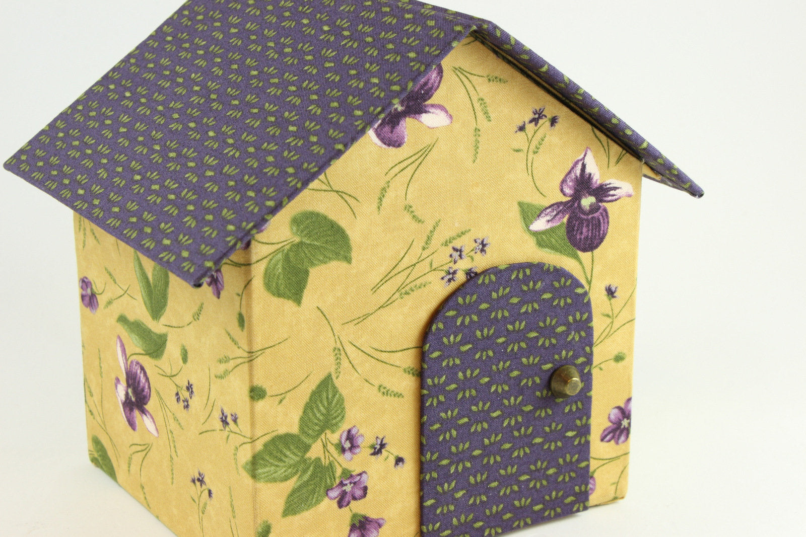 Fabric covered box house DIY kit, cartonnage kit 151, online instructions included - Colorway Arts