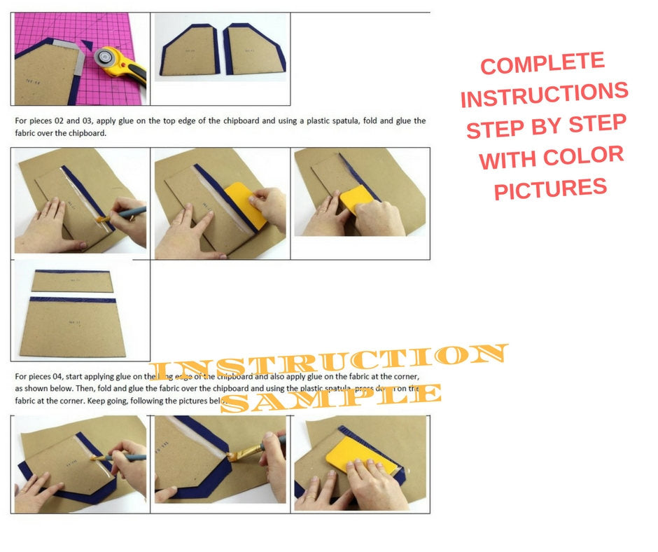 Fabric desk organizer DIY kit, cartonnage kit 149, online instructions included - Colorway Arts