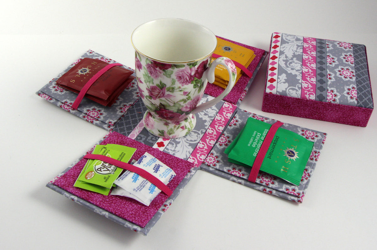 Fabric Sewing box DIY kit, cartonnage kit 135, etui sewing box kit, surprise gift box, online instructions included - Colorway Arts
