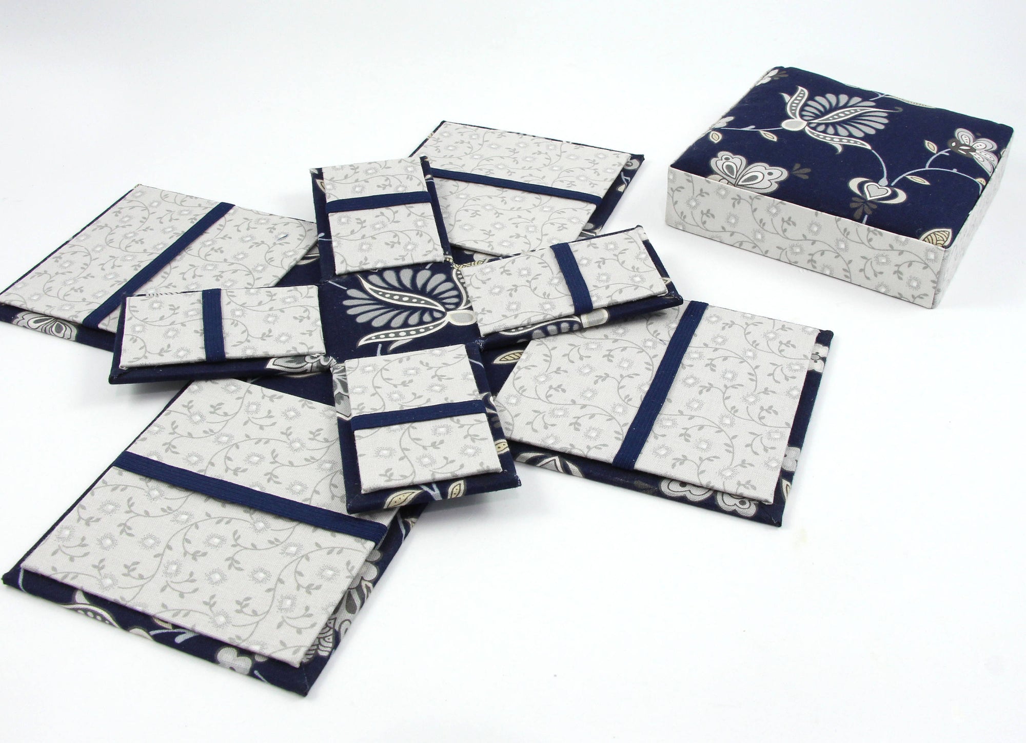 Fabric Sewing box DIY kit, cartonnage kit 135, etui sewing box kit, surprise gift box, online instructions included - Colorway Arts