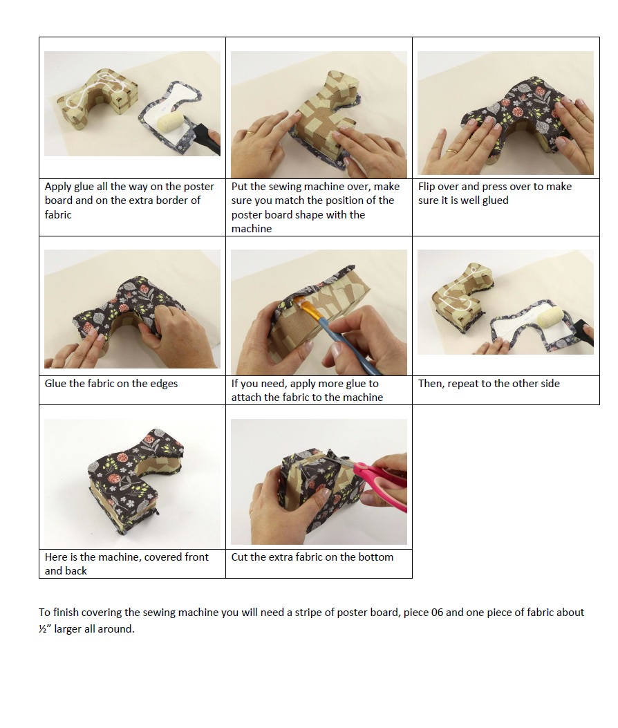 MINI fabric sewing machine DIY kit, cartonnage kit 156, online instructions included - Colorway Arts