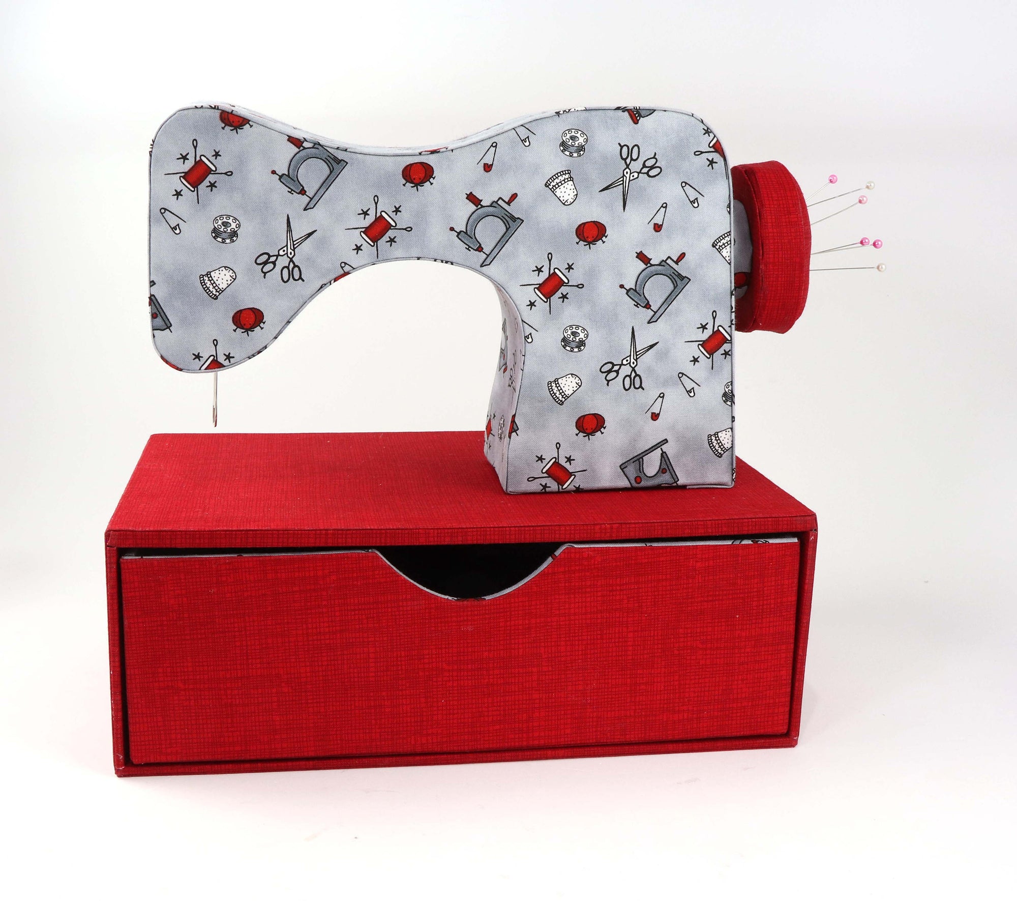 Fabric sewing machine DIY kit, cartonnage kit 150, diy fabric sewing machine with drawer, online instructions included - Colorway Arts