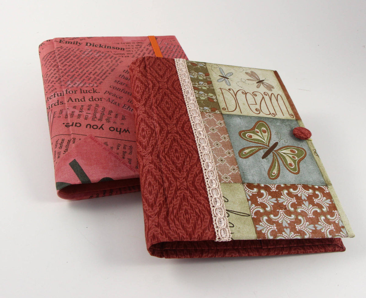 Reusable fabric journal cover  DIY kit, cartonnage kit 101, online instructions included - Colorway Arts