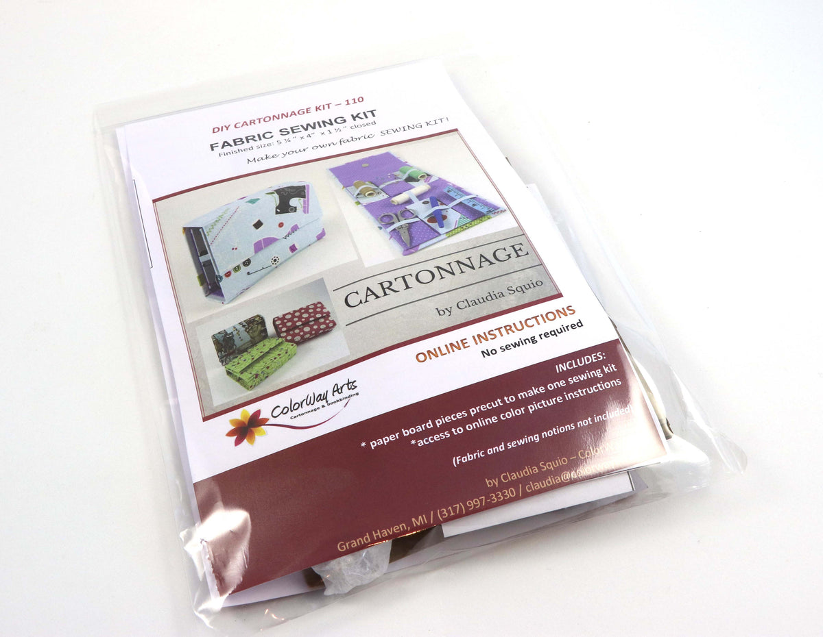 Fabric Sewing kit DIY kit, cartonnage kit 110, online instructions included - Colorway Arts