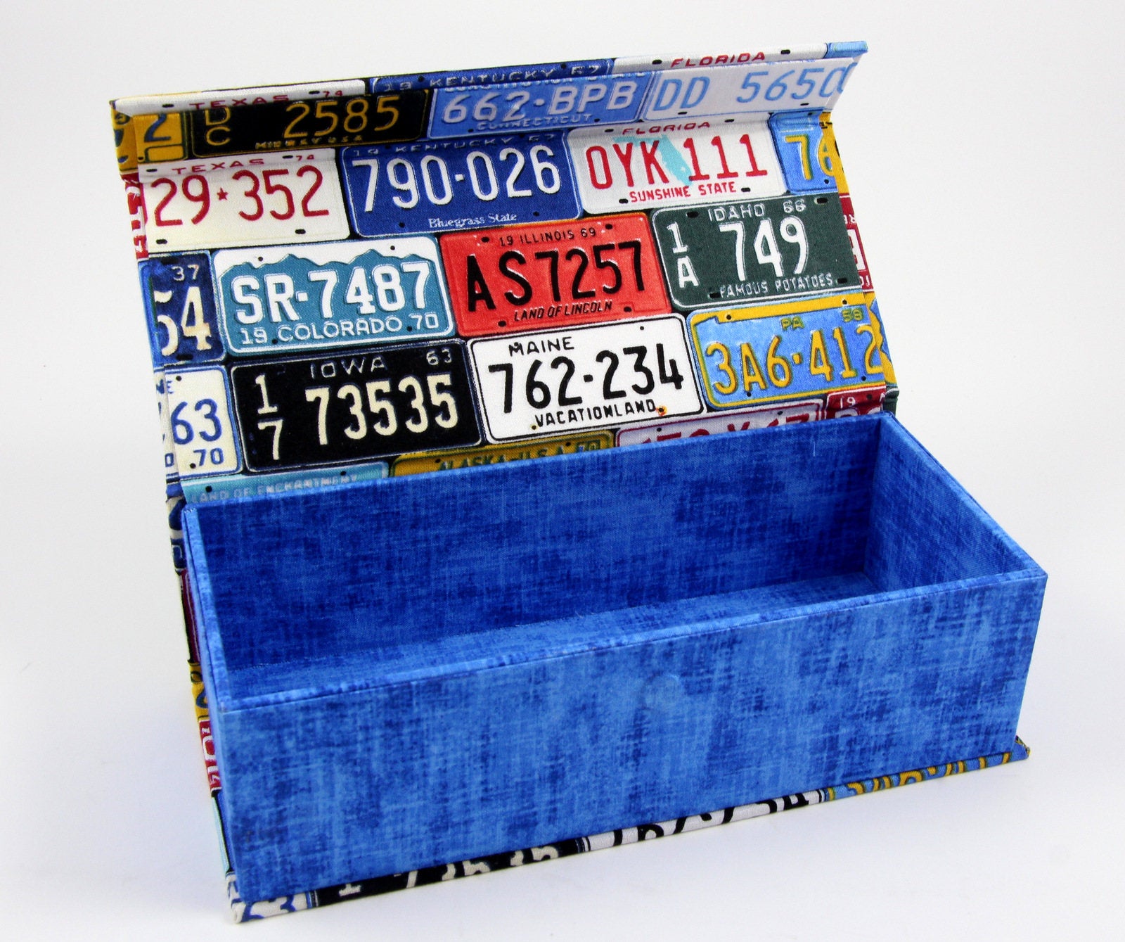 Fabric covered pencil fabric box, cartonnage kit 147, online instructions included - Colorway Arts