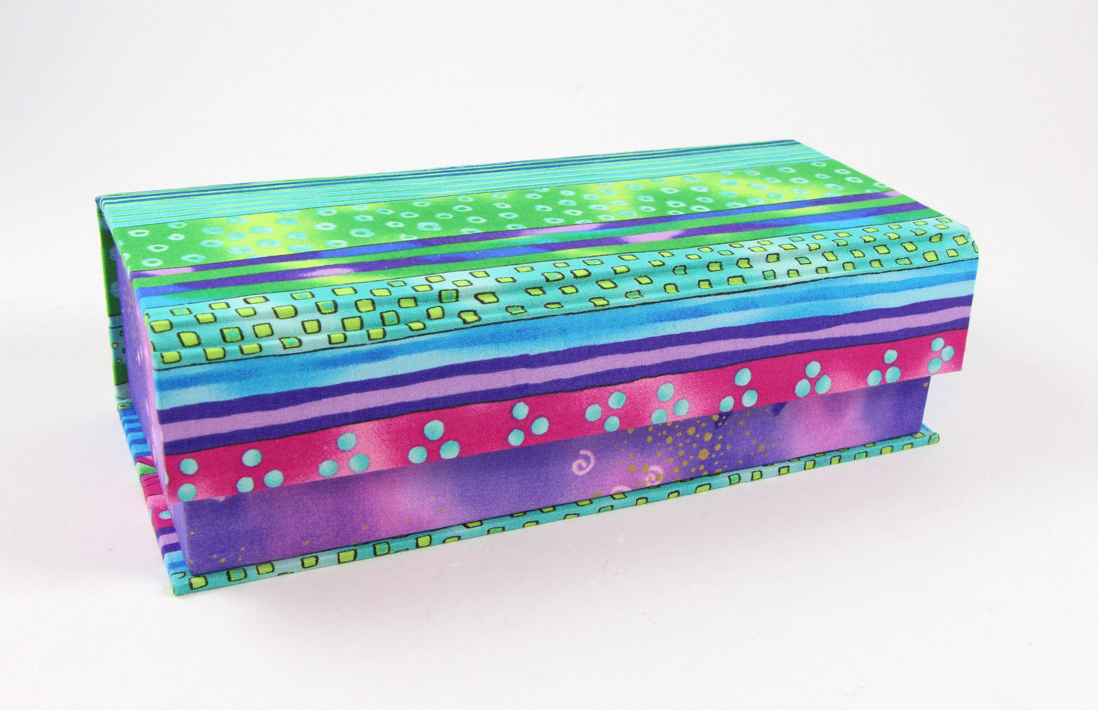 Fabric covered pencil fabric box, cartonnage kit 147, online instructions included - Colorway Arts