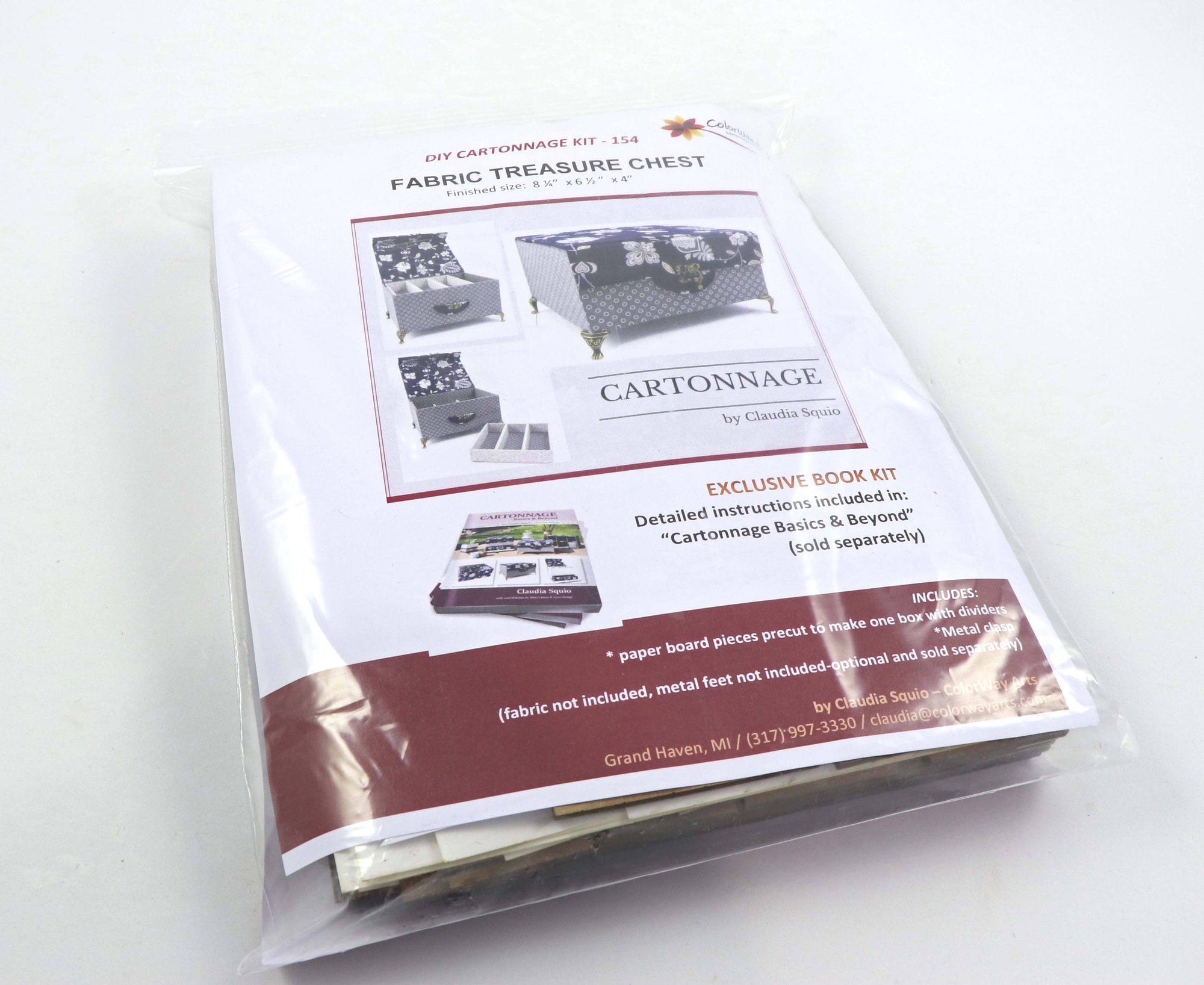 Fabric treasure chest DIY kit, cartonnage kit 154, exclusive book kit ...