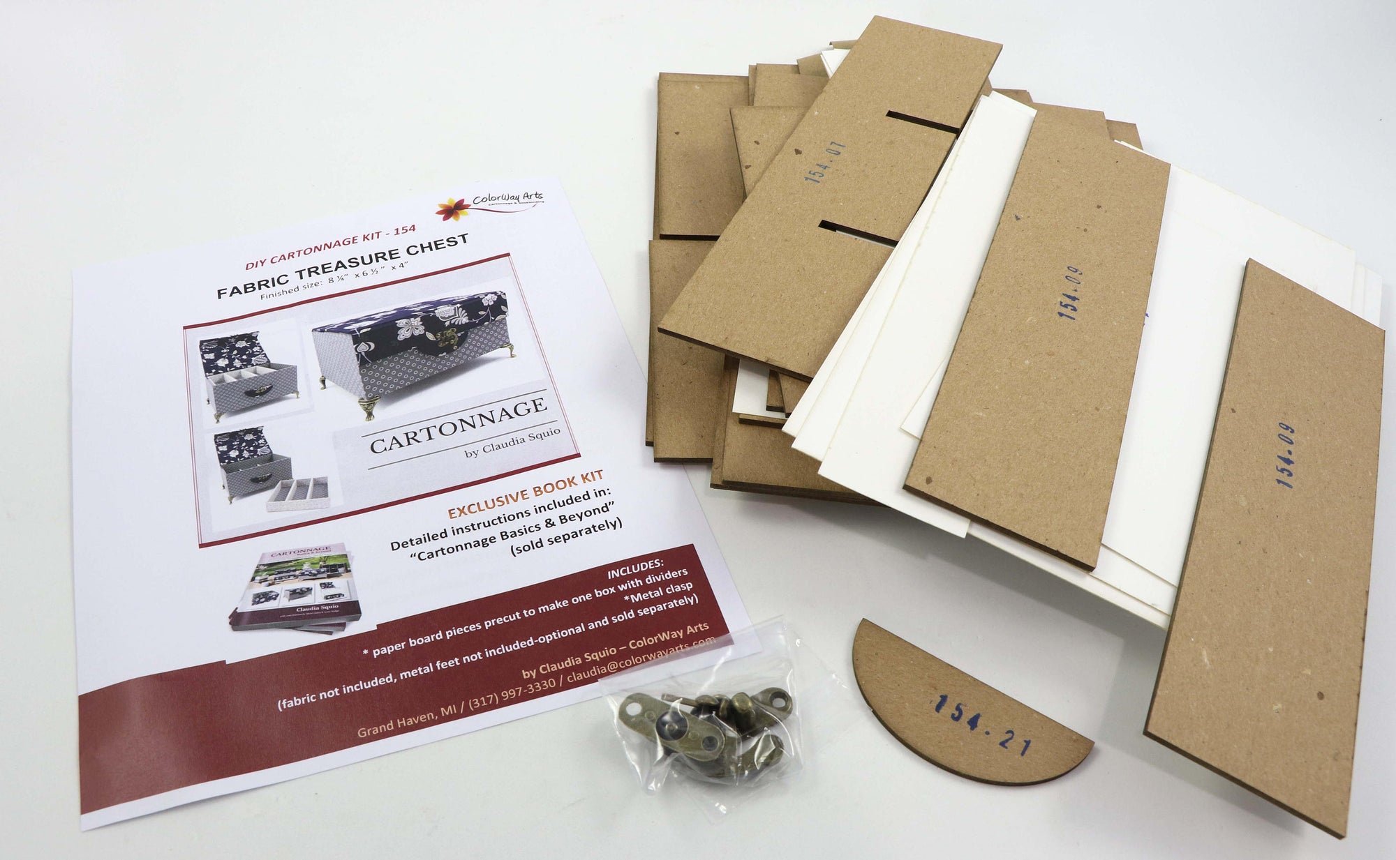 Fabric treasure chest DIY kit, cartonnage kit 154, exclusive book kit ...