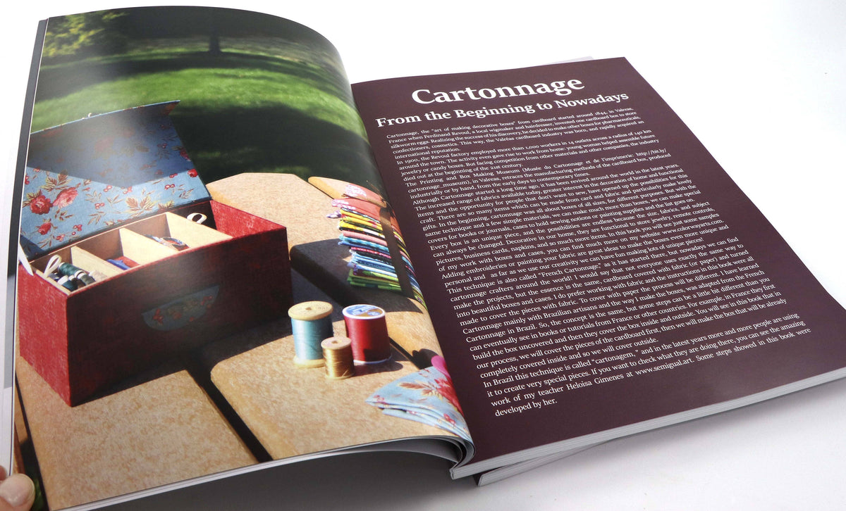 CARTONNAGE Basics &amp; Beyond  - The complete guide for fabric box making, book written by Claudia Squio - Colorway Arts