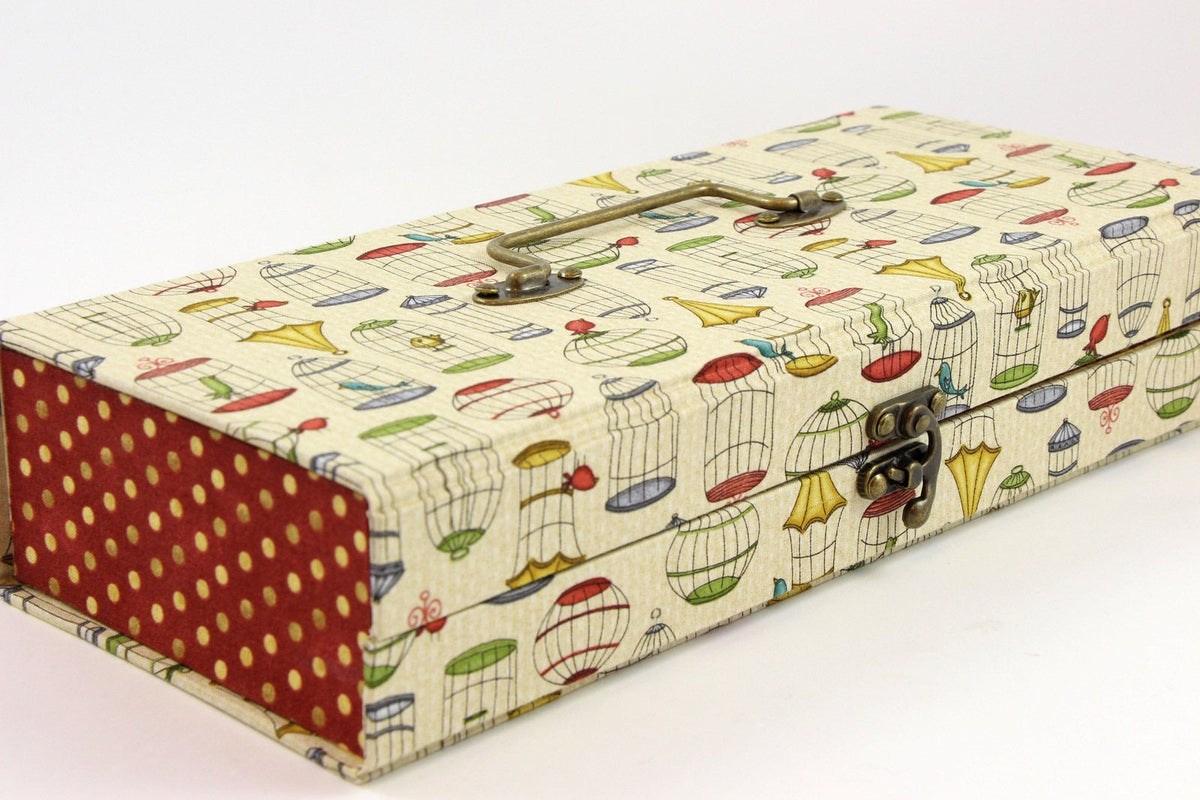Fabric tool box DIY kit, cartonnage kit 138, online instructions included - Colorway Arts