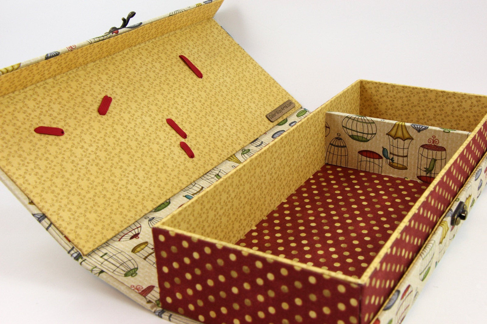 Fabric tool box DIY kit, cartonnage kit 138, online instructions inclu Colorway Arts