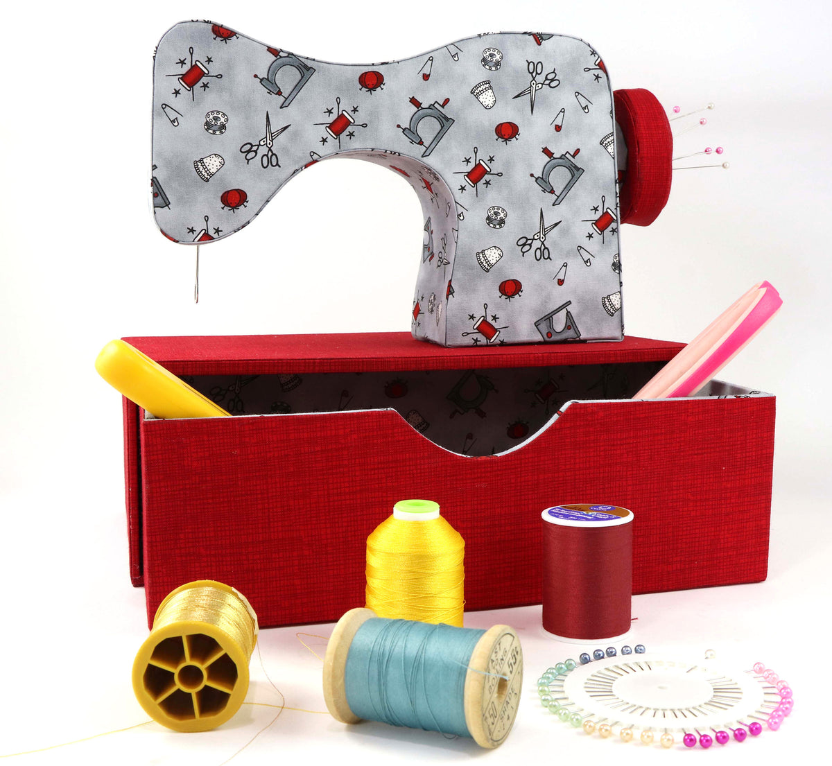 Fabric sewing machine DIY kit, cartonnage kit 150, diy fabric sewing machine with drawer, online instructions included - Colorway Arts