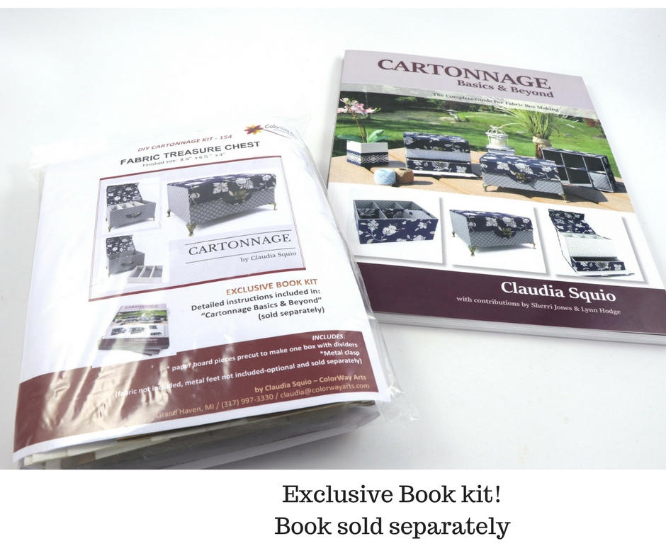 Fabric treasure chest DIY kit, cartonnage kit 154, exclusive book kit ...