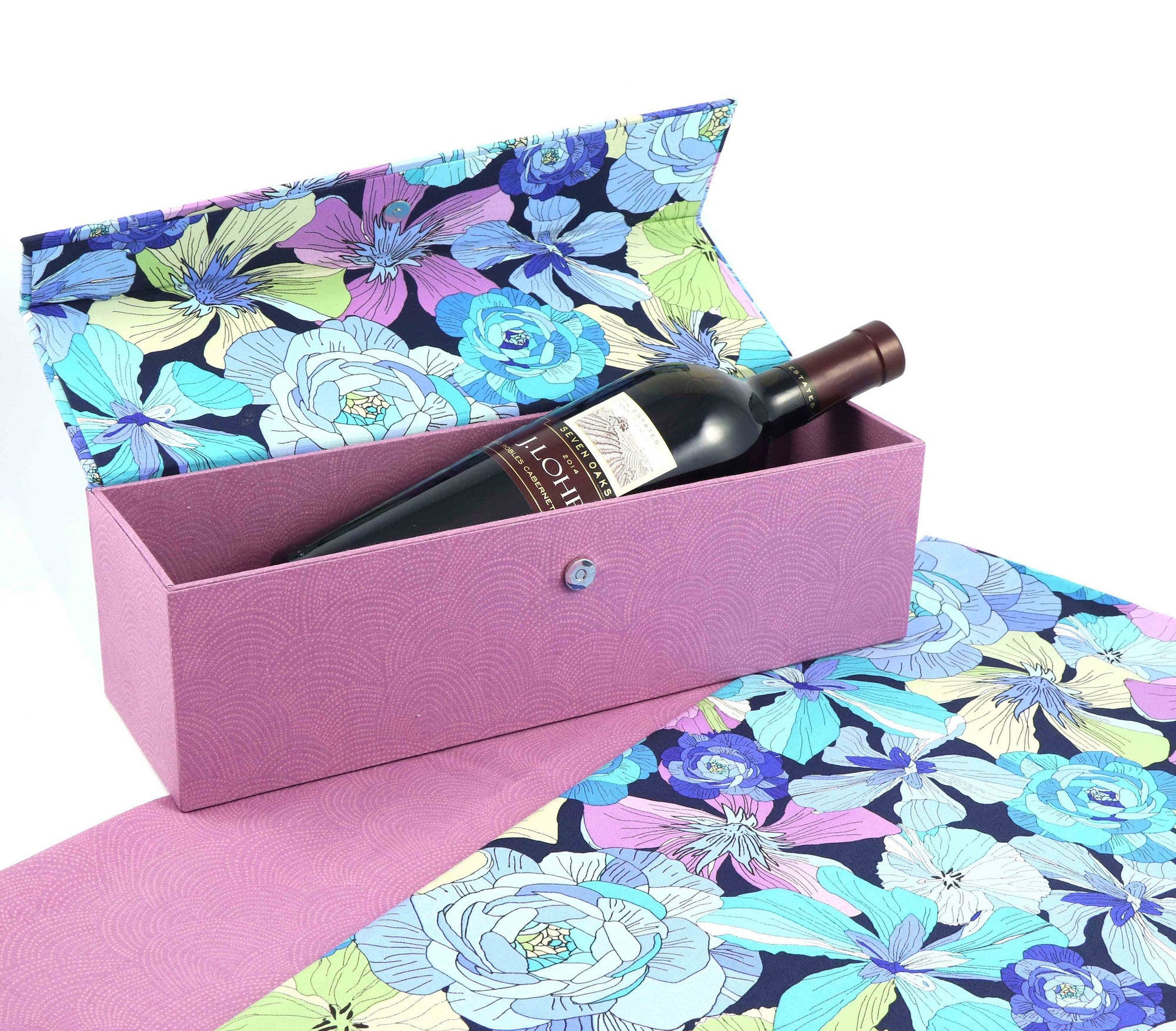 Fabric wine box DIY kit, cartonnage kit 165, online instructions included - Colorway Arts