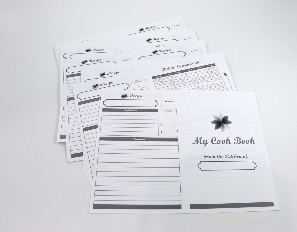 Printable recipe book for bookbinding, cook book printable, bookbinding printable - Colorway Arts