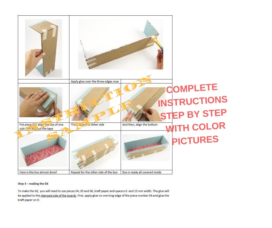 Fabric wine box DIY kit, cartonnage kit 165, online instructions included - Colorway Arts