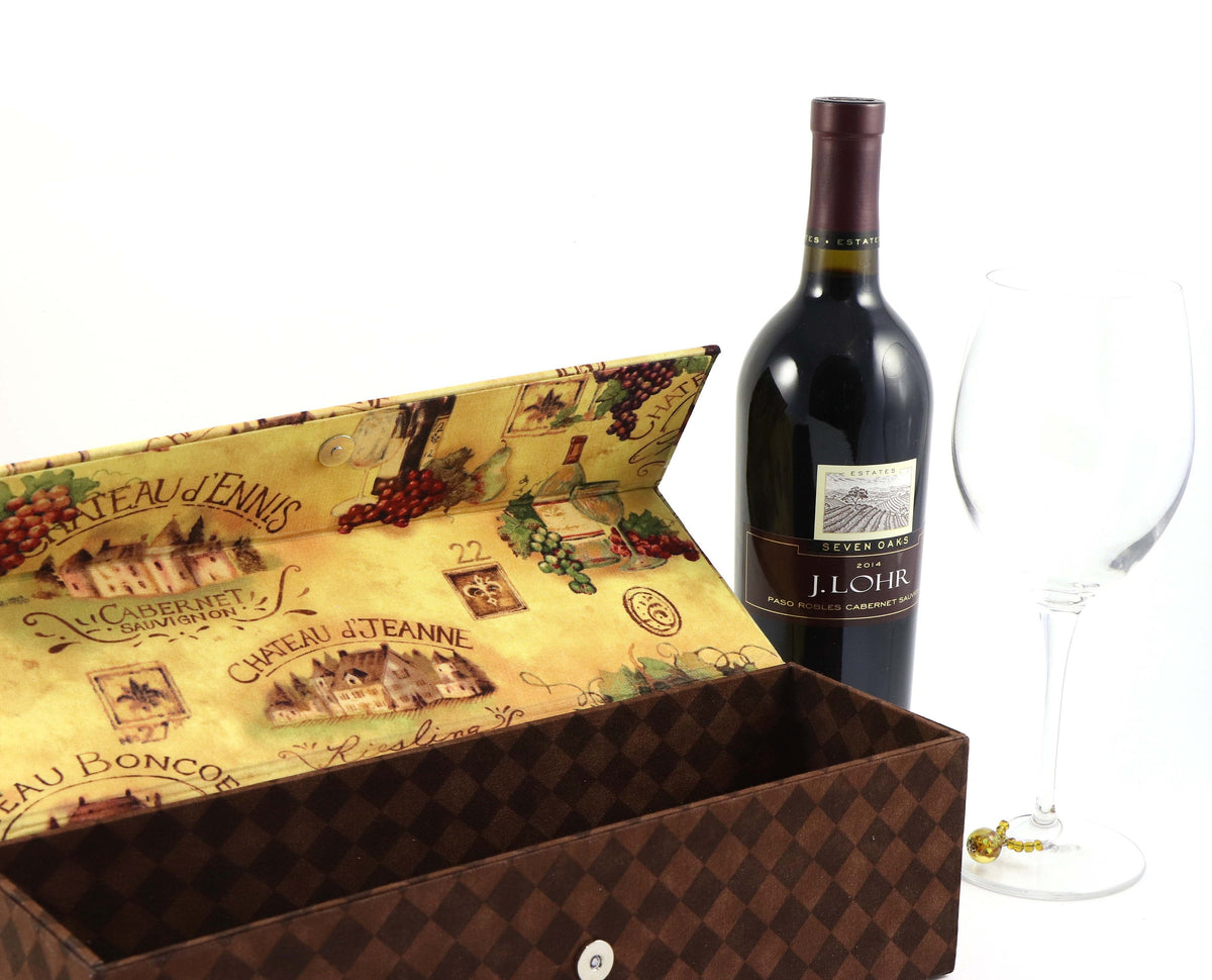 Fabric wine box DIY kit, cartonnage kit 165, online instructions included - Colorway Arts