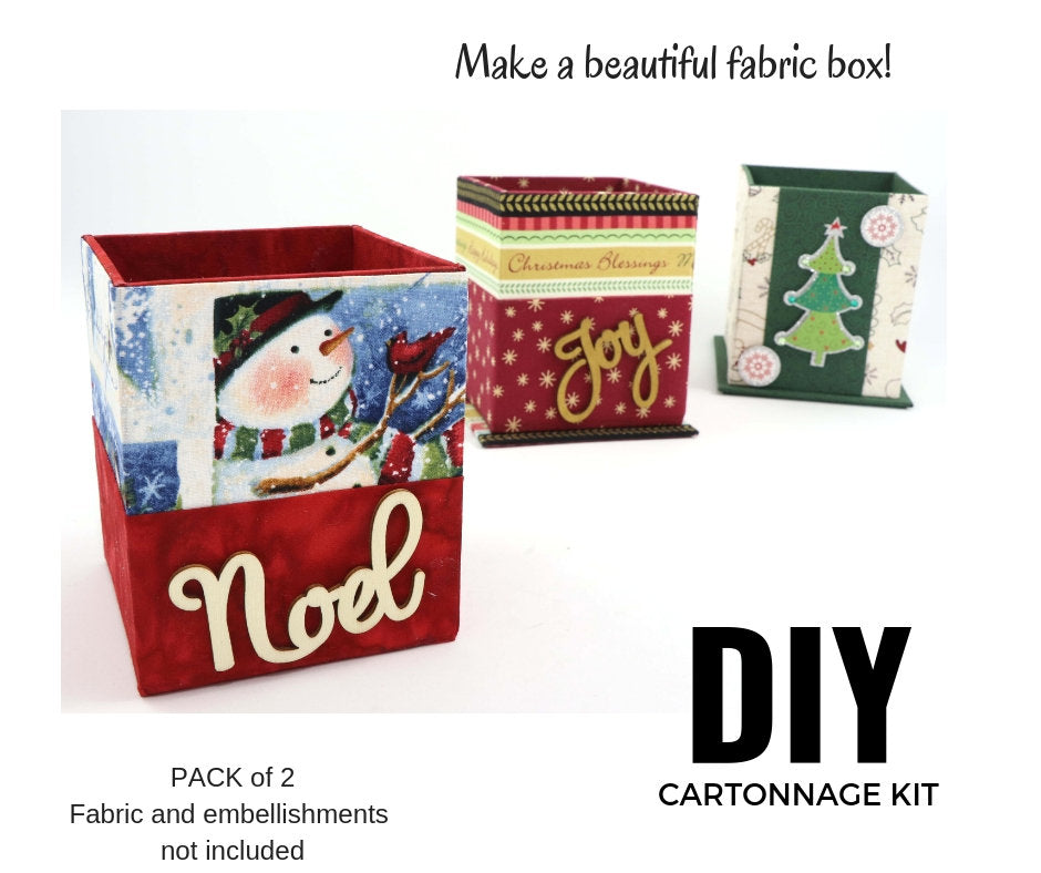 Fabric single box DIY kit, cartonnage kit 104, pack of 2, FREE online instructions - Colorway Arts