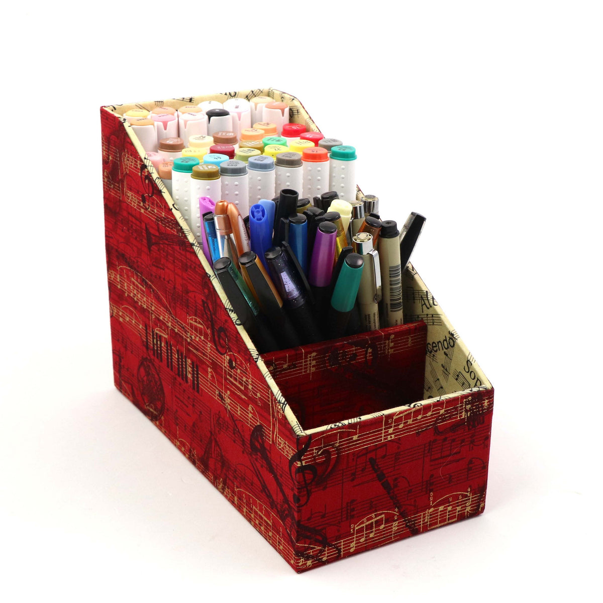 Fabric caddy organizer DIY kit, remote control caddy, fabric box kit, art supply organizer, cartonnage kit 170 - Colorway Arts