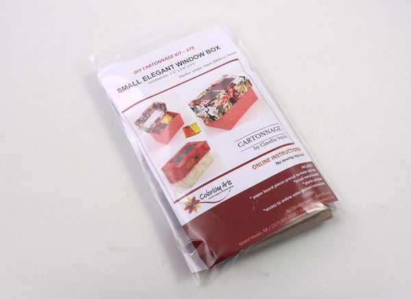 Small elegant window box DIY kit, cartonnage kit 173, Online instructi ...