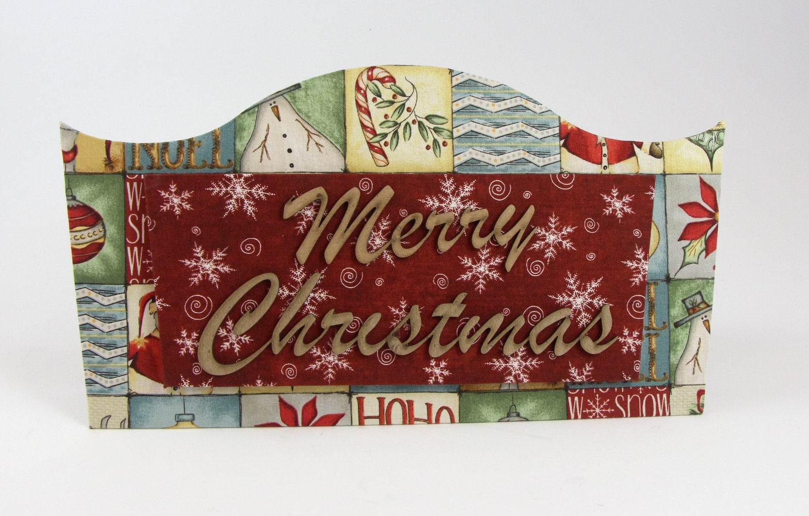Fabric Christmas sign DIY kit, Christmas sign decor, cartonnage kit 142, online instructions included - Colorway Arts