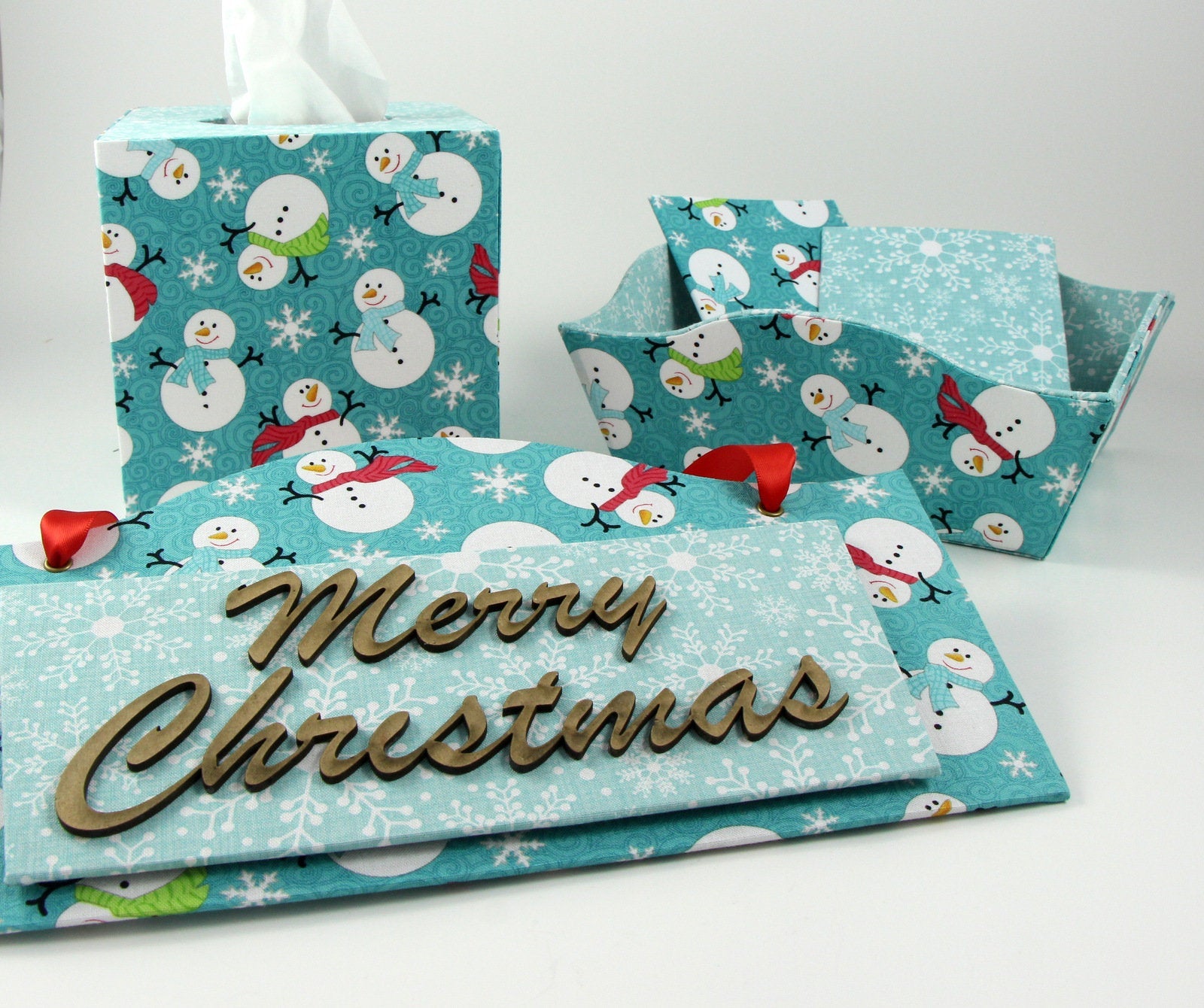 Fabric Christmas sign DIY kit, Christmas sign decor, cartonnage kit 142, online instructions included - Colorway Arts