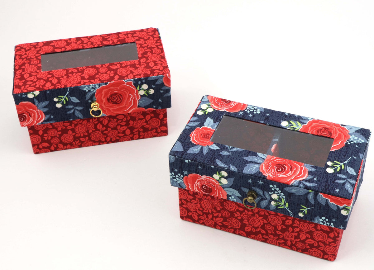 Small elegant window box DIY kit, cartonnage kit 173, Online instructions included - Colorway Arts