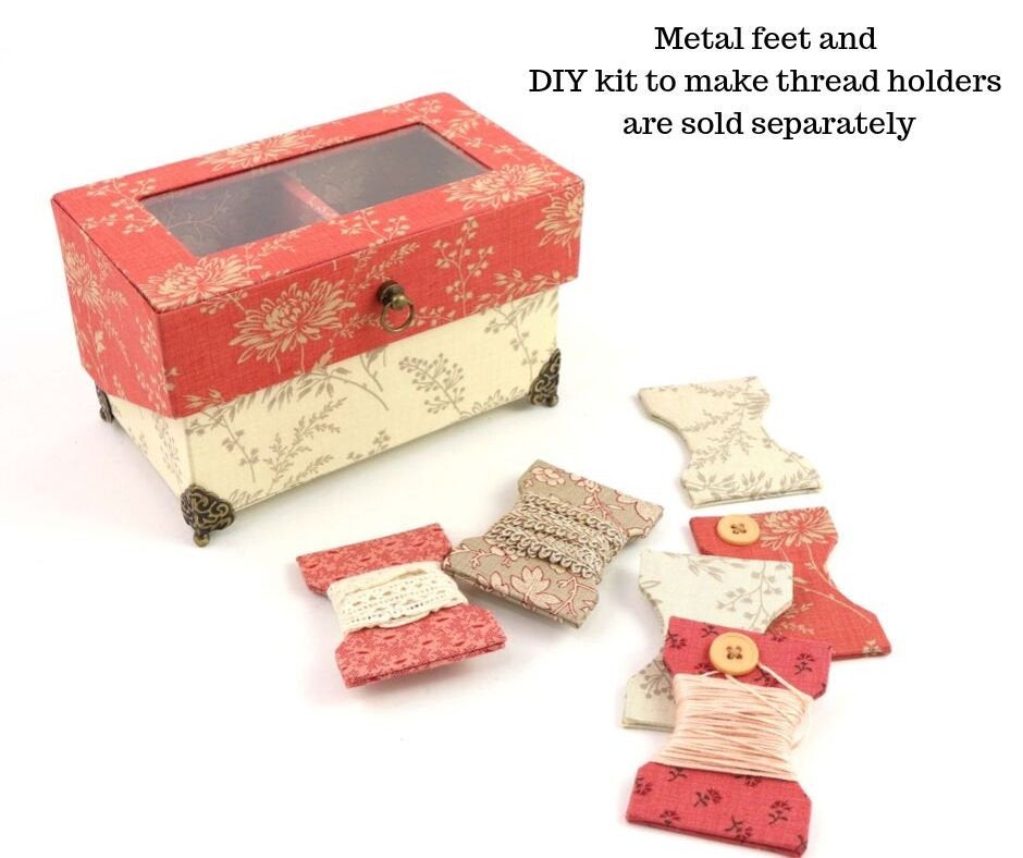 Small elegant window box DIY kit, cartonnage kit 173, Online instructions included - Colorway Arts
