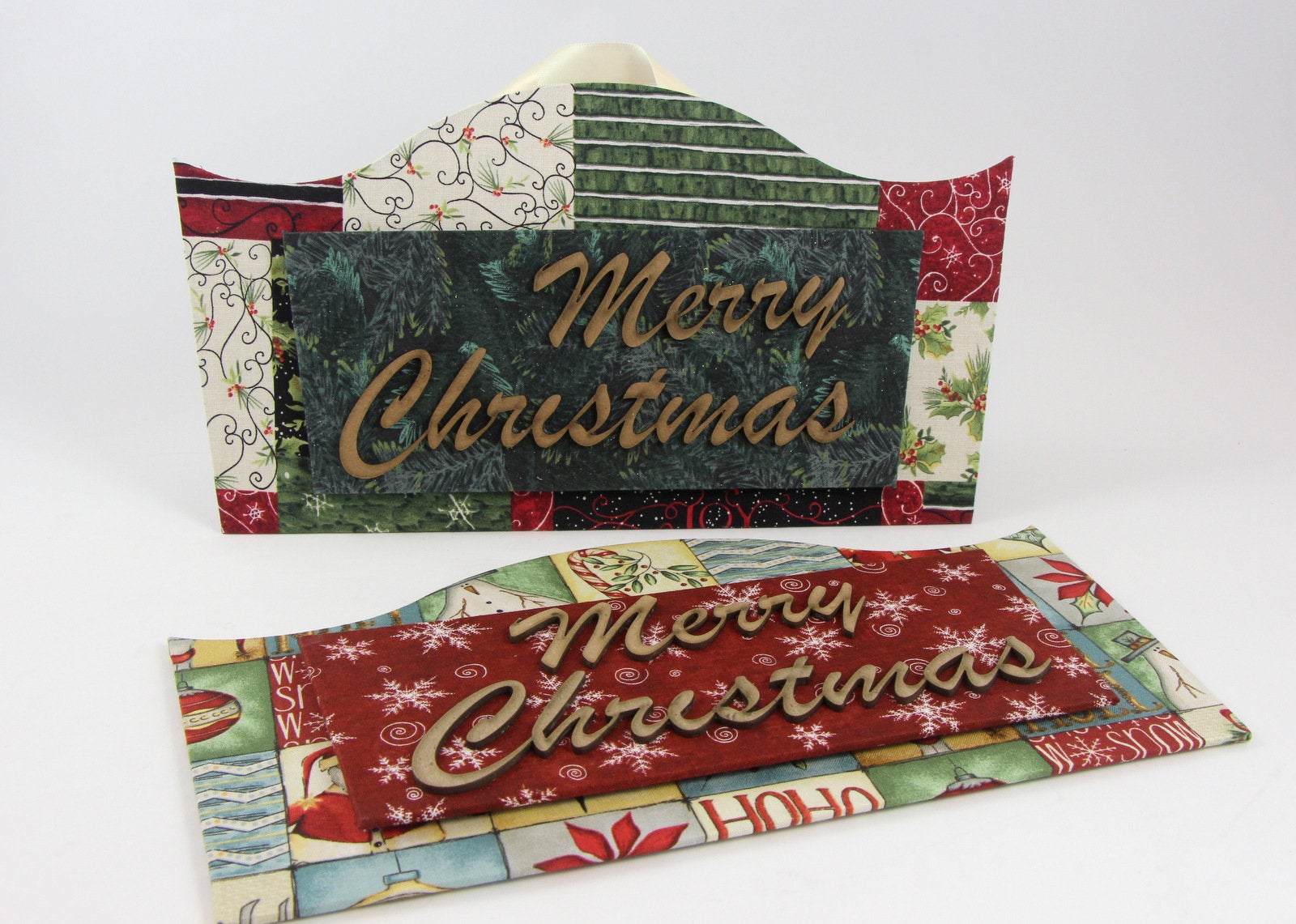 Fabric Christmas sign DIY kit, Christmas sign decor, cartonnage kit 142, online instructions included - Colorway Arts