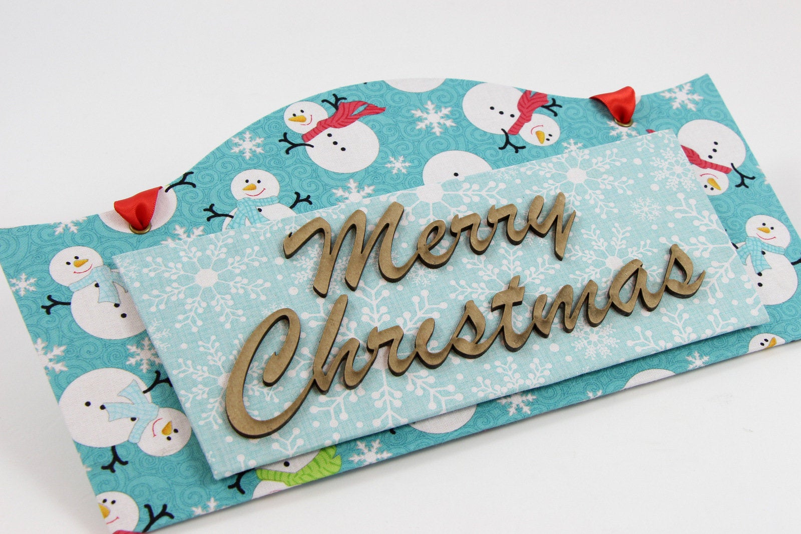 Fabric Christmas sign DIY kit, Christmas sign decor, cartonnage kit 142, online instructions included - Colorway Arts