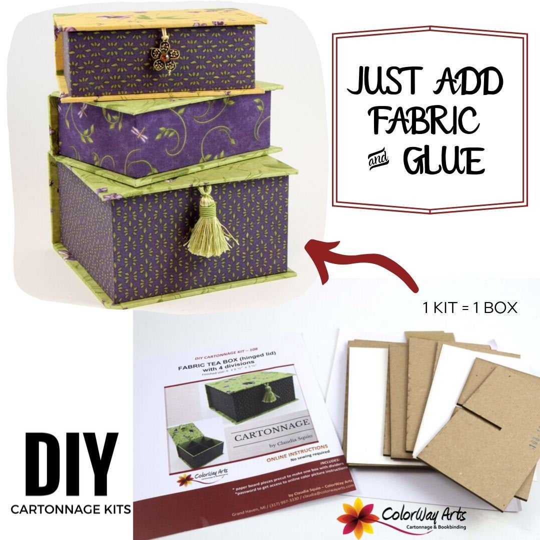 Fabric rectangular tissue box cover DIY kit, cartonnage kit 181