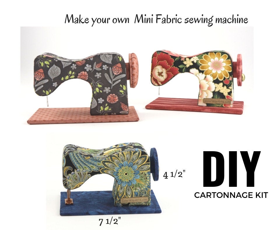 MINI fabric sewing machine DIY kit, cartonnage kit 156, online instruc ...