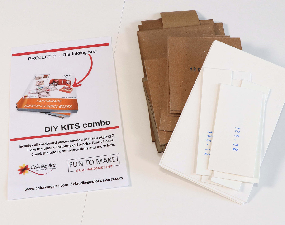 Members only,  Fabric Folding box DIY kit,  folding gift box, cartonnage kit 136 - Colorway Arts