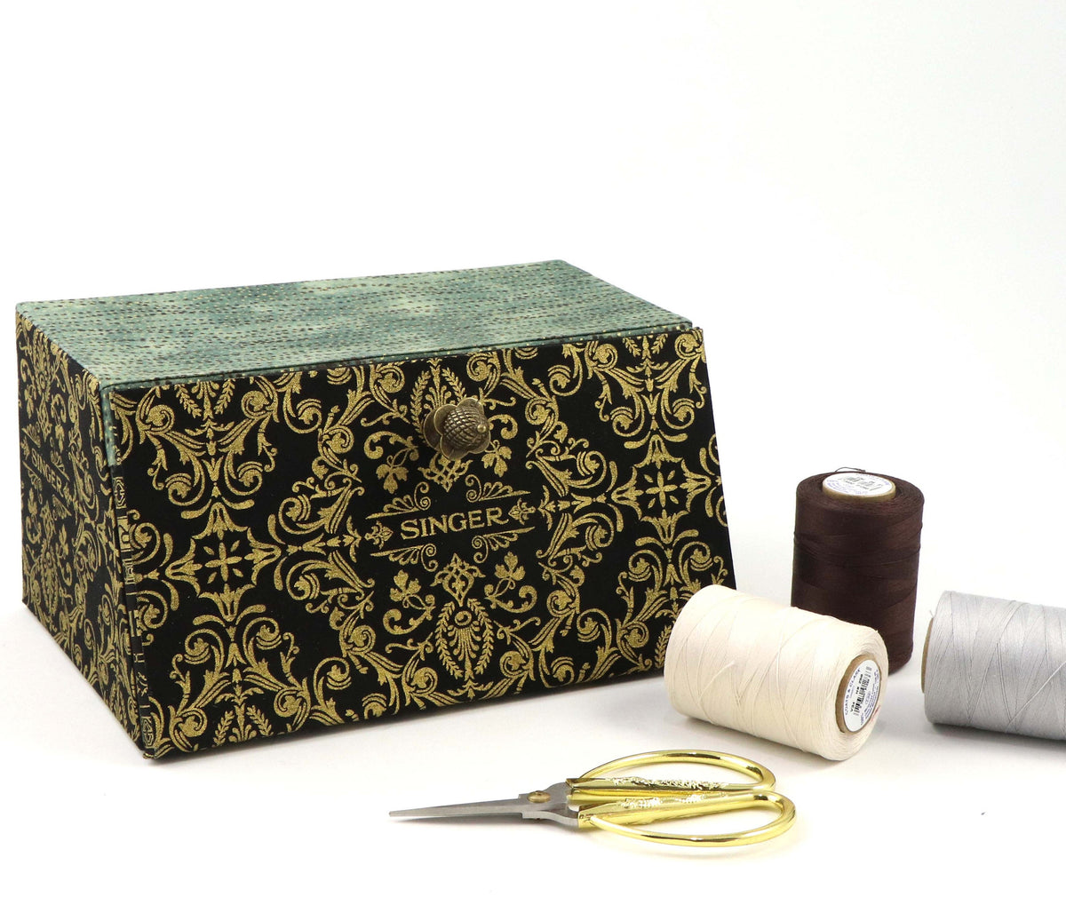 Fabric drop front box DIY kit, cartonnage kit 184, online instructions included - Colorway Arts