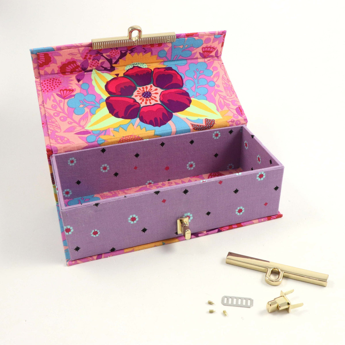 Metal clasp twist lock, box clasp, bag clasp, clasp 3 3-4&quot; (9.5 cm), HD04 - Colorway Arts