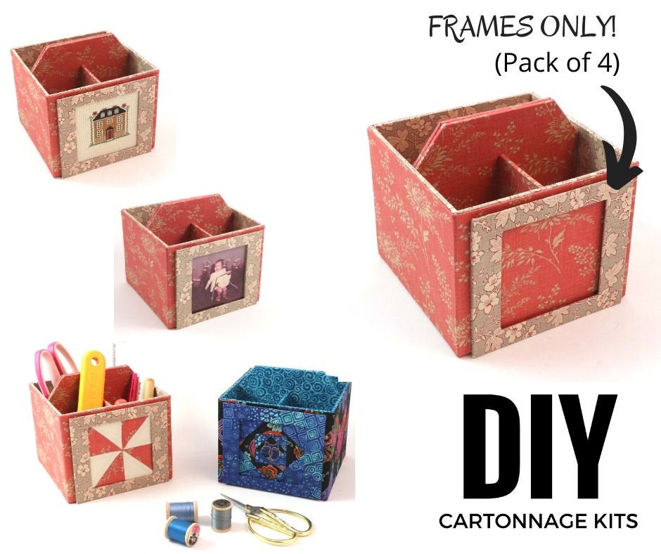 DIY kit Fabric frame, cartonnage kit 115, set of 4 frames, frames only, Online instructions included - Colorway Arts