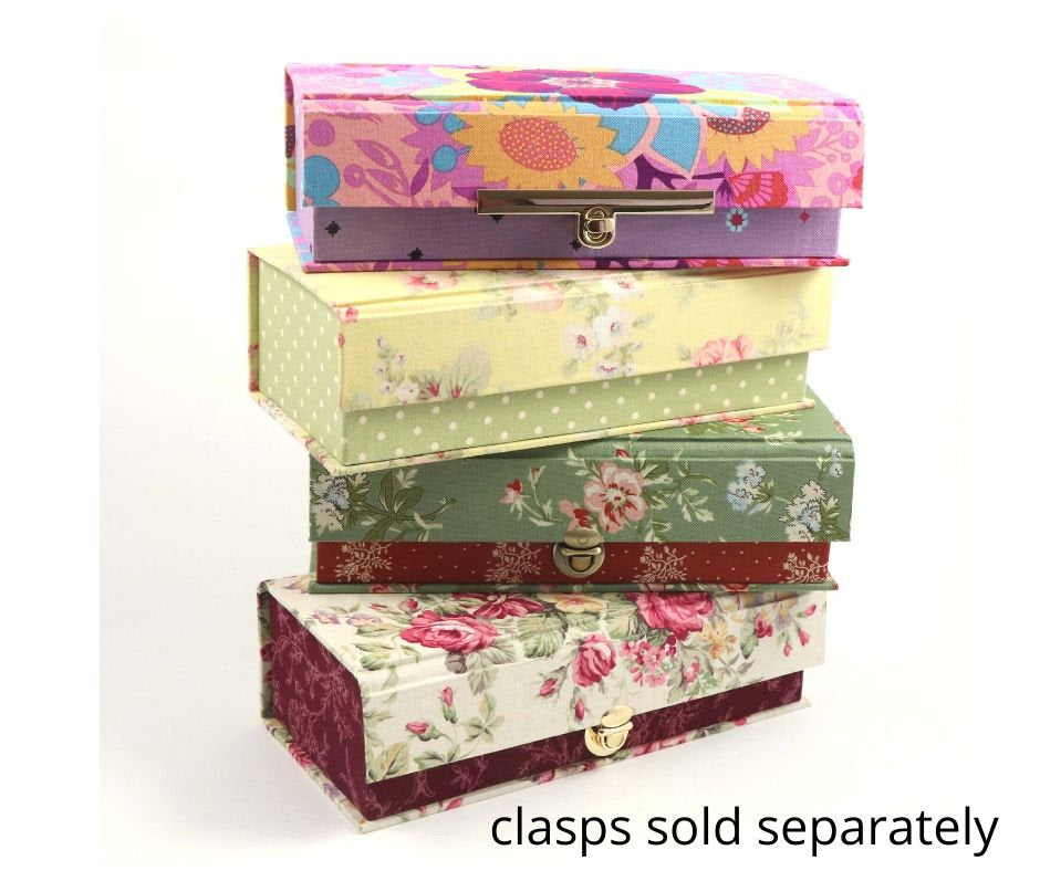 Fabric covered pencil fabric box, cartonnage kit 147, online instructions included - Colorway Arts