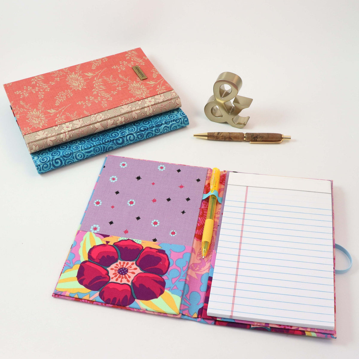 Covered Notepad Pattern Fabric notepad cover DIY kit, cartonnage kit 186, Online instructions ...