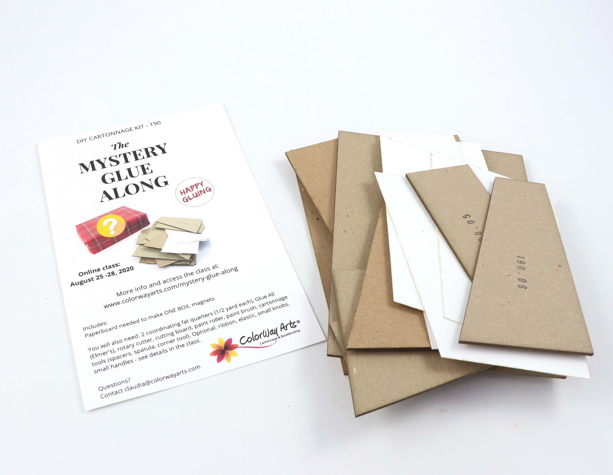 Mystery Glue Along DIY kit,  cartonnage kit 190, instructions NOT included - Colorway Arts