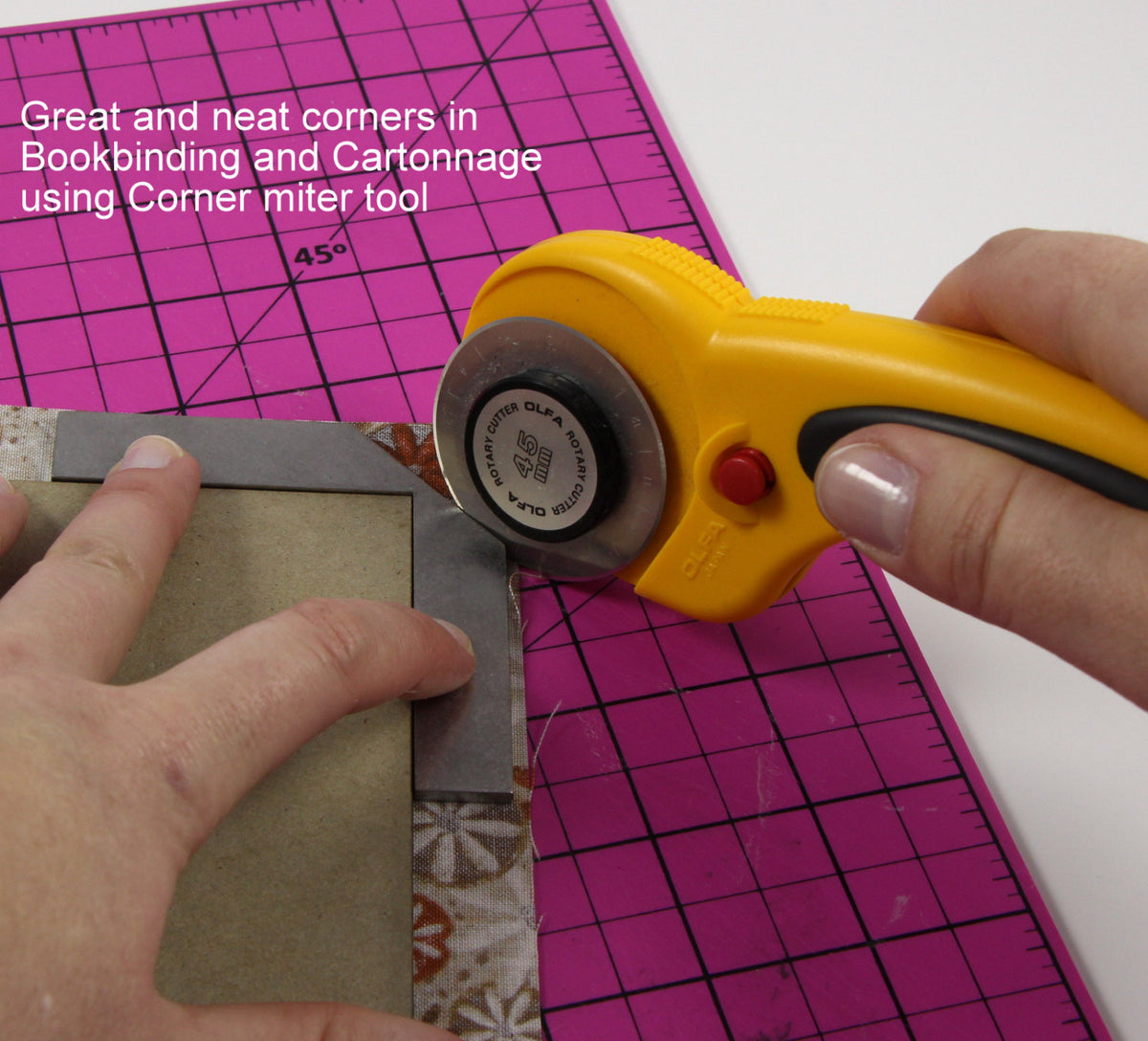 Corner miter tool, stainless steel corner tool for cartonnage, bookbinding and scrapbook - Colorway Arts