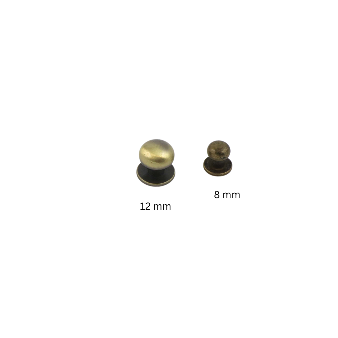 Metal knobs, Metal Drawer Knob, brass 12mm, 6 Pack, HD06d