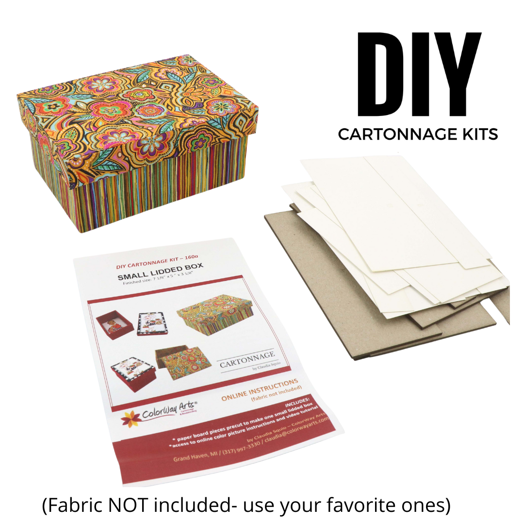 Small Lidded Box DIY kit, cartonnage kit 160a