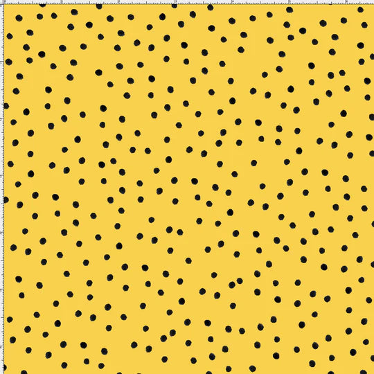 Fabric - Dinky Dots Yellow / Black by Loralie Designs - Half Yard
