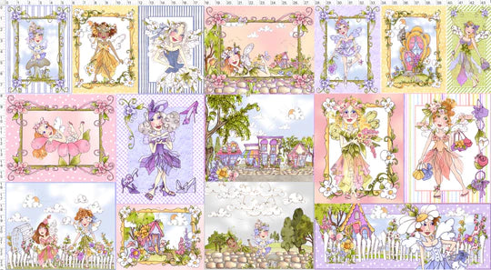 Fabric - Very Fairy panel by Loralie Designs - 1 panel