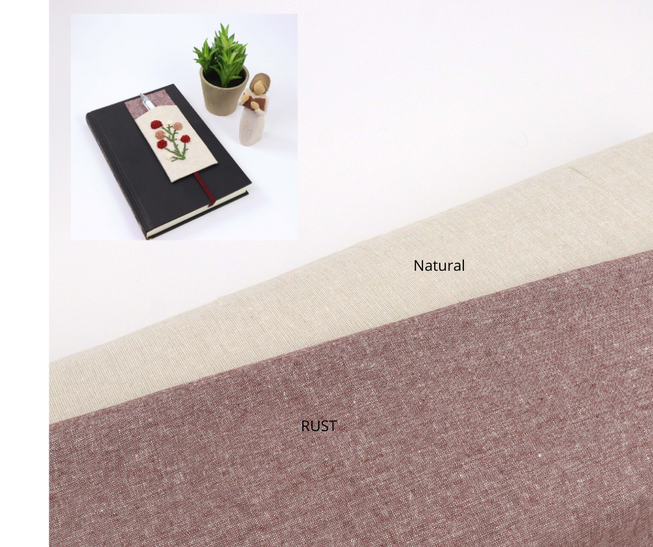 Essex Linen Fabric (Rust) - Colorway Arts