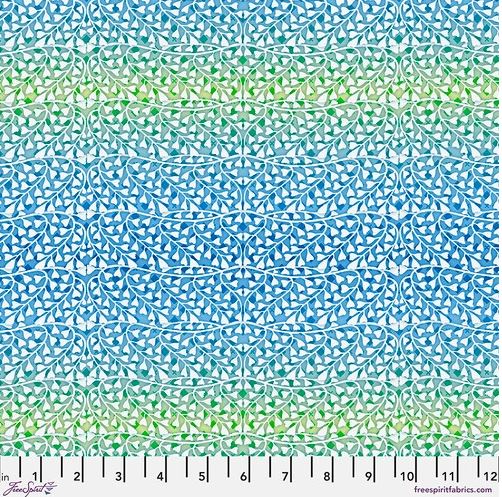 Fabric - White Fern - Ombre - Birds in Paradise- Catalina Estrada - Half Yard